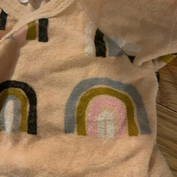 Spearmint Love Pink Rainbow Terrycloth Romper 3 Months - Picture 3 of 5